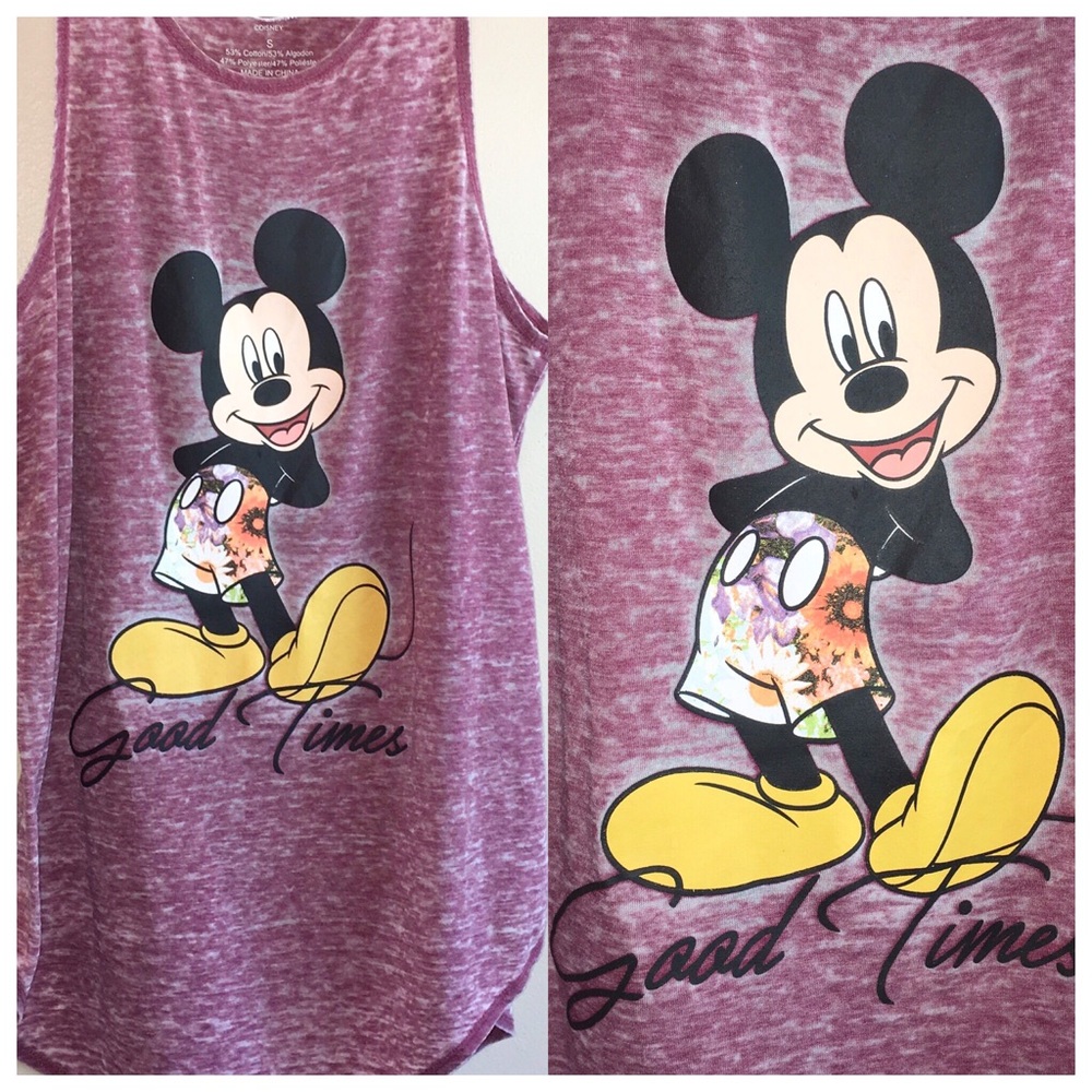 Mickey Mouse Disney Burn Out Maroon Small